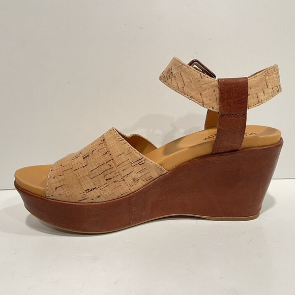 Kork Ease Keirn Womens Wedge Sandal Cork Brown Leather Platform Ankle Strap Sz 9 - Picture 6 of 13